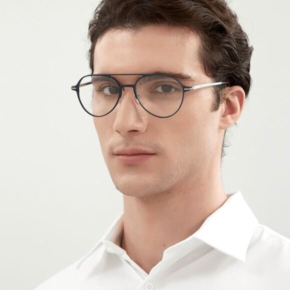 Montblanc MB0195O 001 Eyeglasses Black 55mm Aviator Frame - Picture 3 of 11